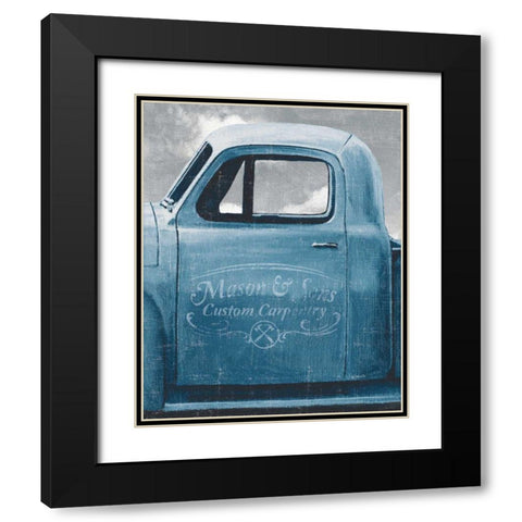 Lets Go for a Ride II Vintage Blue Black Modern Wood Framed Art Print with Double Matting by Wiens, James