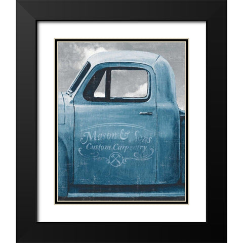 Lets Go for a Ride II Vintage Blue Black Modern Wood Framed Art Print with Double Matting by Wiens, James