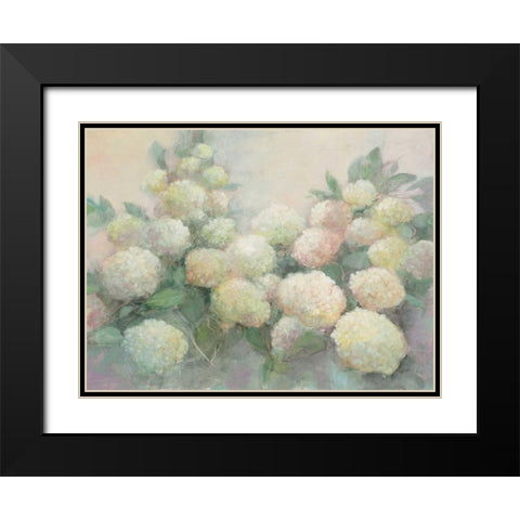 Annabelle Hydrangeas Black Modern Wood Framed Art Print with Double Matting by Purinton, Julia