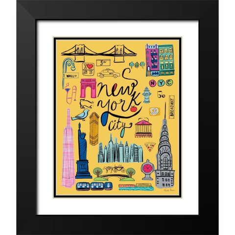 Travel NYC Black Modern Wood Framed Art Print with Double Matting by Zaman, Farida