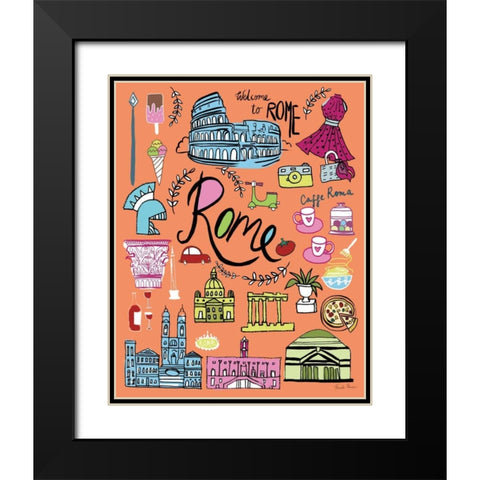 Travel Rome Black Modern Wood Framed Art Print with Double Matting by Zaman, Farida
