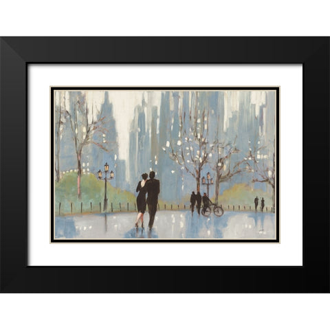 An Evening Out Blue Black Modern Wood Framed Art Print with Double Matting by Purinton, Julia