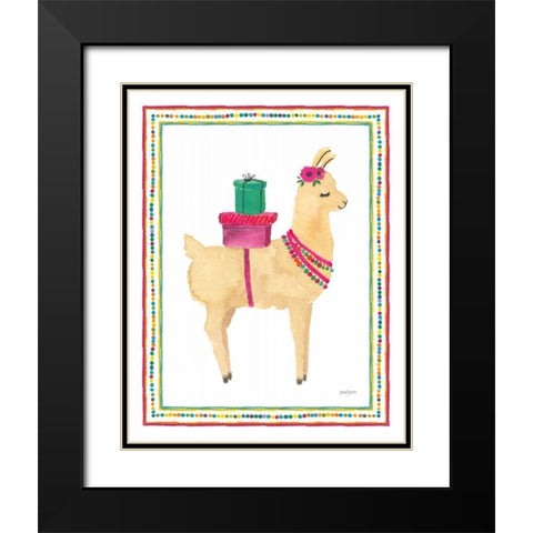 La La Llama I Black Modern Wood Framed Art Print with Double Matting by Jackson, Jenaya