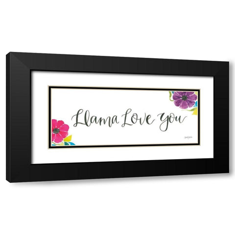 La La Llama VII Black Modern Wood Framed Art Print with Double Matting by Jackson, Jenaya