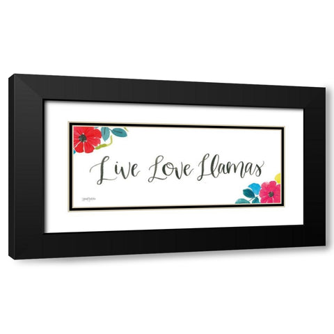 La La Llama VIII Black Modern Wood Framed Art Print with Double Matting by Jackson, Jenaya