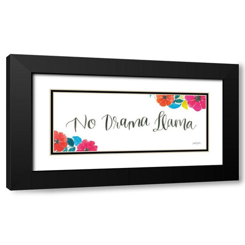 La La Llama IX Black Modern Wood Framed Art Print with Double Matting by Jackson, Jenaya