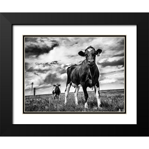 Waiting BW Black Modern Wood Framed Art Print with Double Matting by Aledanda