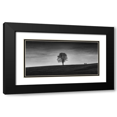 In the Distance Black Modern Wood Framed Art Print with Double Matting by Aledanda