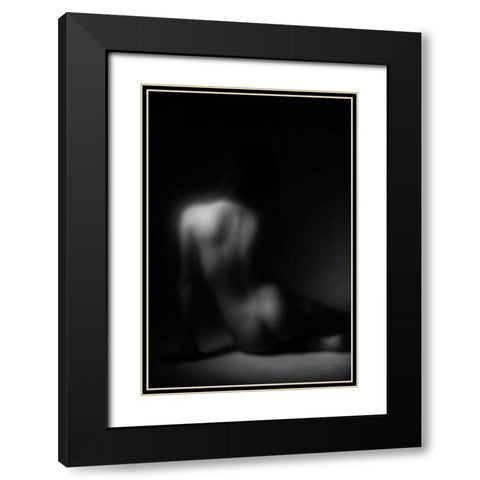 Silhouette Black Modern Wood Framed Art Print with Double Matting by Aledanda