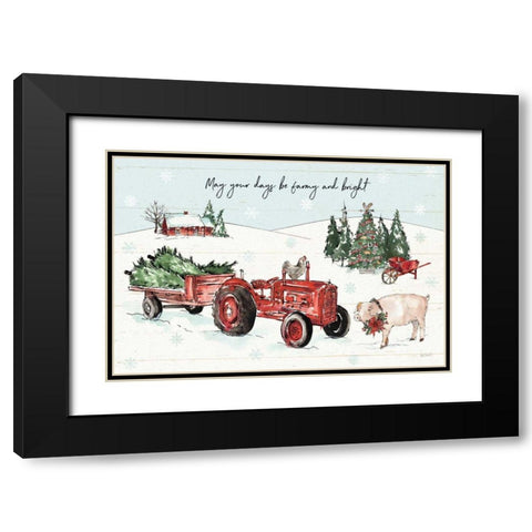 Holiday on the Farm I Farmy and Bright Black Modern Wood Framed Art Print with Double Matting by Tavoletti, Anne