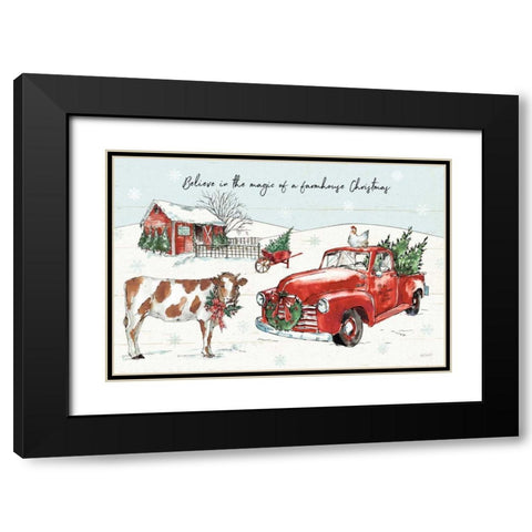 Holiday on the Farm II Believe Black Modern Wood Framed Art Print with Double Matting by Tavoletti, Anne