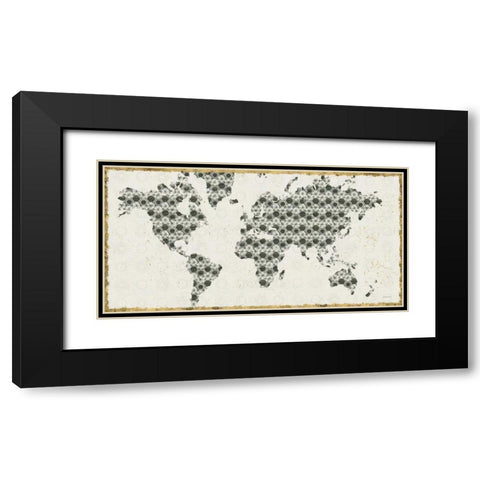Kami Map v2 Black Modern Wood Framed Art Print with Double Matting by Lovell, Kathrine