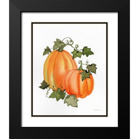 Pumpkin and Vines I Black Modern Wood Framed Art Print with Double Matting by McKenna, Kathleen Parr