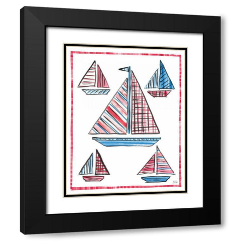 Coastal Americana IV Black Modern Wood Framed Art Print with Double Matting by Averinos, Melissa