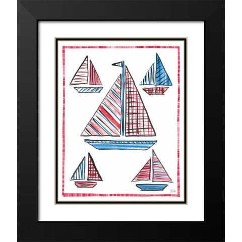 Coastal Americana IV Black Modern Wood Framed Art Print with Double Matting by Averinos, Melissa