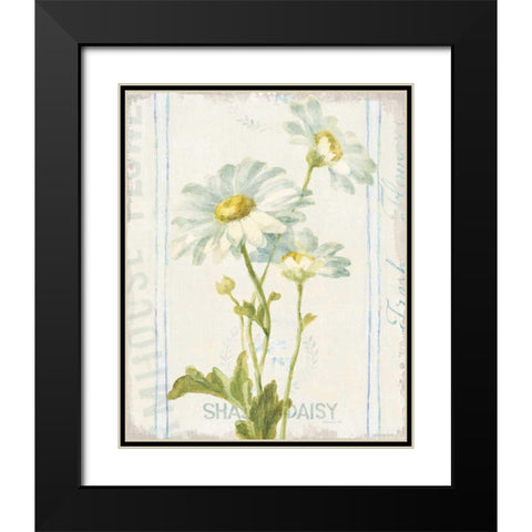 Floursack Florals III Black Modern Wood Framed Art Print with Double Matting by Nai, Danhui