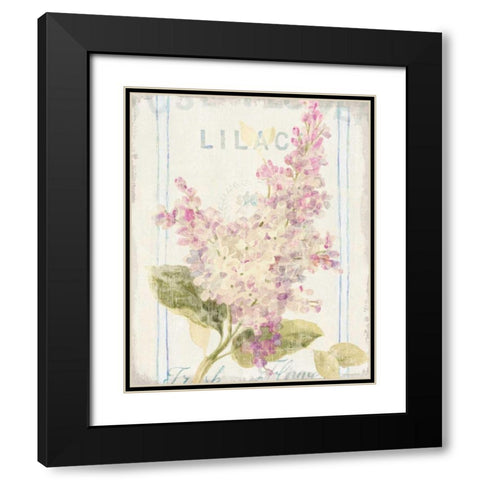 Floursack Florals V Black Modern Wood Framed Art Print with Double Matting by Nai, Danhui