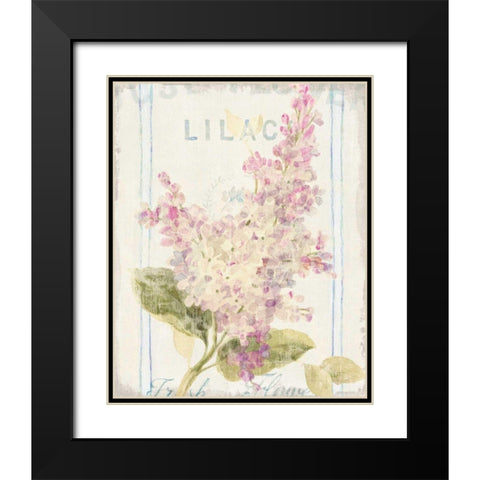 Floursack Florals V Black Modern Wood Framed Art Print with Double Matting by Nai, Danhui