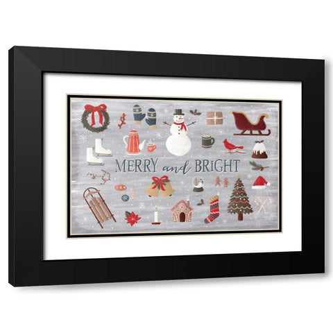 Christmas Cheer III Black Modern Wood Framed Art Print with Double Matting by Marshall, Laura