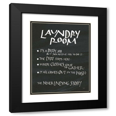 Laundry Room Sayings Black Modern Wood Framed Art Print with Double Matting by Paschke, Chris