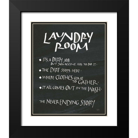 Laundry Room Sayings Black Modern Wood Framed Art Print with Double Matting by Paschke, Chris