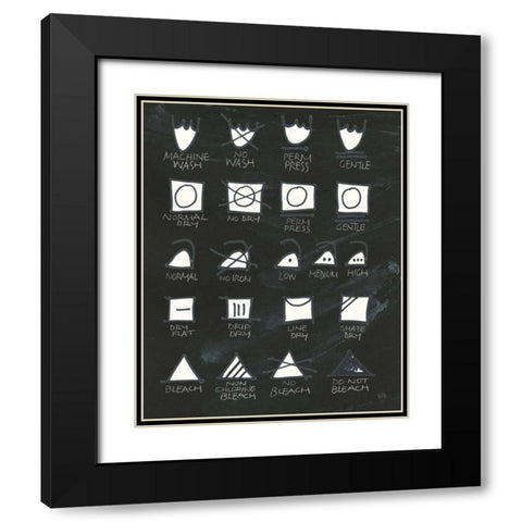 Laundry Room Icons Black Modern Wood Framed Art Print with Double Matting by Paschke, Chris