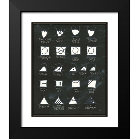 Laundry Room Icons Black Modern Wood Framed Art Print with Double Matting by Paschke, Chris