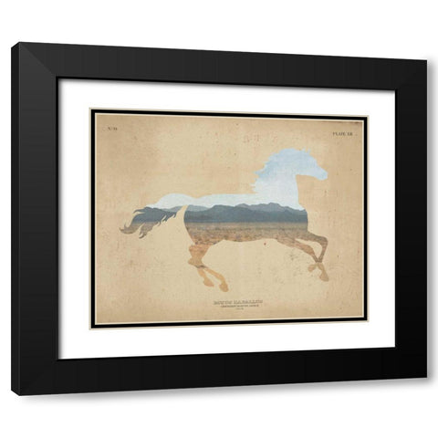 American Southwest Horse Distressed Black Modern Wood Framed Art Print with Double Matting by Wild Apple Portfolio