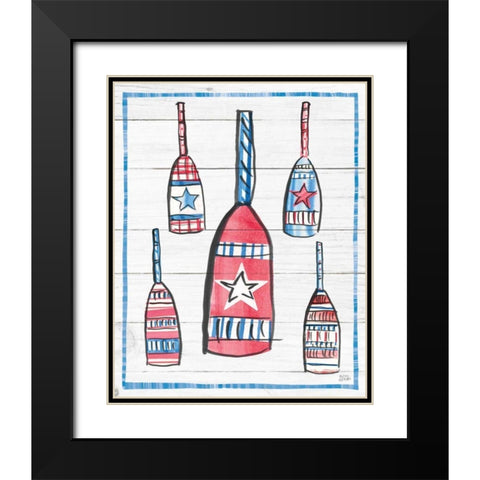 Coastal Americana III Shiplap Black Modern Wood Framed Art Print with Double Matting by Averinos, Melissa
