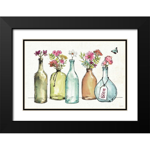 Simply Petals IV Black Modern Wood Framed Art Print with Double Matting by Tavoletti, Anne