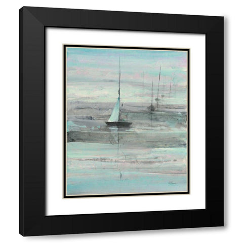 Ice Sailing Black Modern Wood Framed Art Print with Double Matting by Hristova, Albena