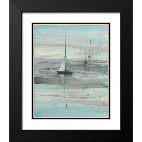 Ice Sailing Black Modern Wood Framed Art Print with Double Matting by Hristova, Albena
