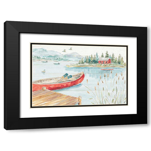 Lake Moments I Black Modern Wood Framed Art Print with Double Matting by Brissonnet, Daphne