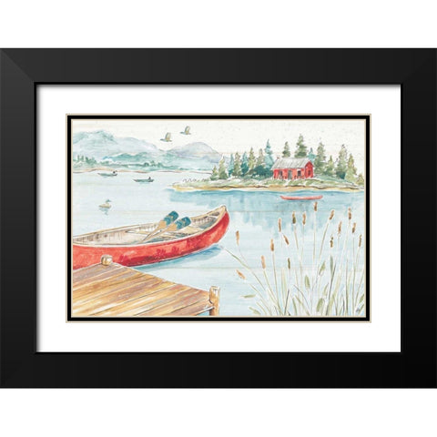 Lake Moments I Black Modern Wood Framed Art Print with Double Matting by Brissonnet, Daphne