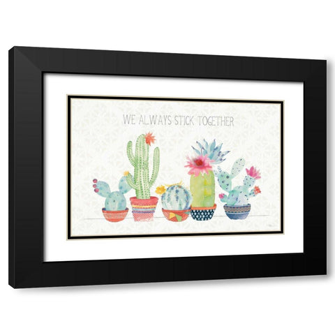 Sweet Succulents I Black Modern Wood Framed Art Print with Double Matting by Pela Studio