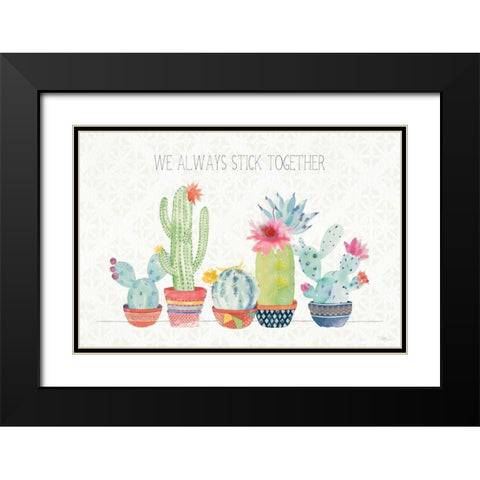 Sweet Succulents I Black Modern Wood Framed Art Print with Double Matting by Pela Studio