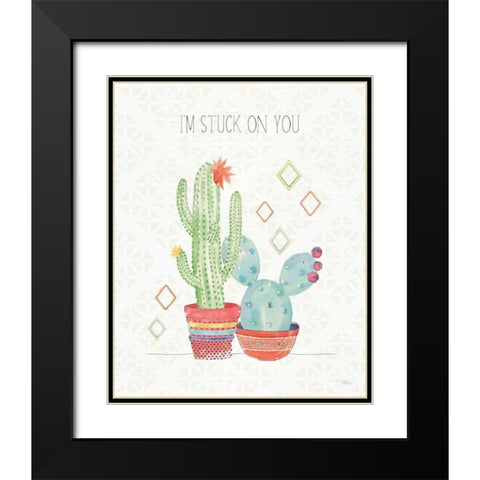 Sweet Succulents II Black Modern Wood Framed Art Print with Double Matting by Pela Studio