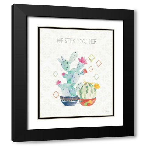 Sweet Succulents IV Black Modern Wood Framed Art Print with Double Matting by Pela Studio