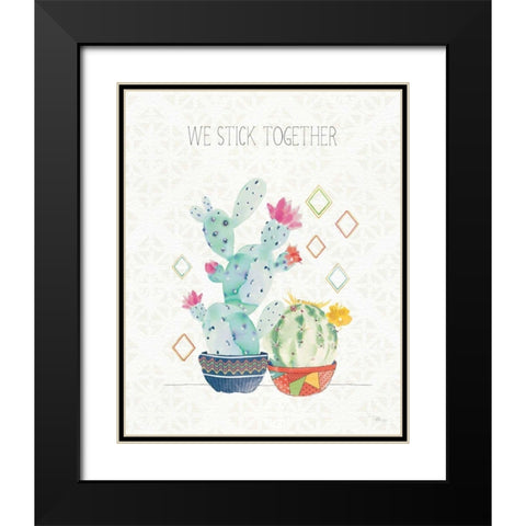 Sweet Succulents IV Black Modern Wood Framed Art Print with Double Matting by Pela Studio
