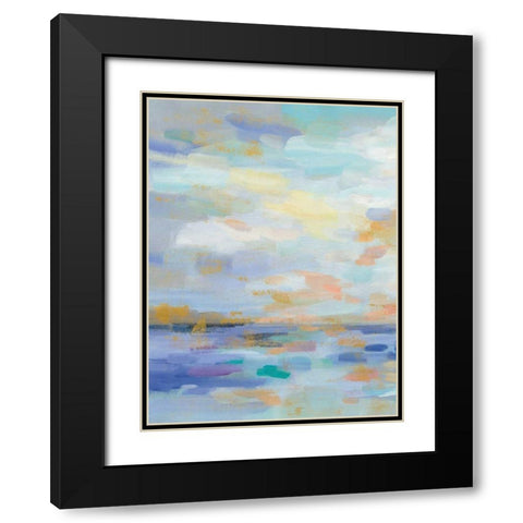 Golden Sunrise II Black Modern Wood Framed Art Print with Double Matting by Vassileva, Silvia