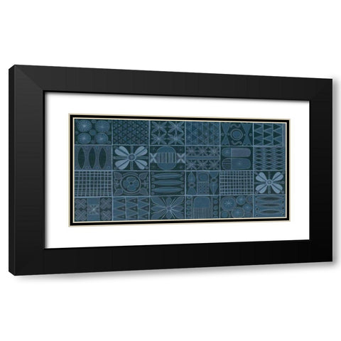 Adire V Black Modern Wood Framed Art Print with Double Matting by Lovell, Kathrine