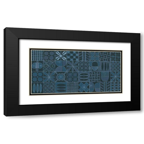 Adire VI Black Modern Wood Framed Art Print with Double Matting by Lovell, Kathrine