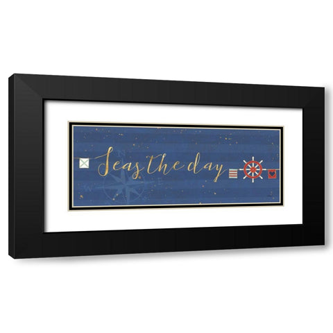 Underlined Nautical VI Black Modern Wood Framed Art Print with Double Matting by Charron, Veronique