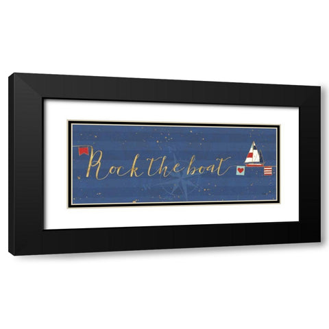 Underlined Nautical VII Black Modern Wood Framed Art Print with Double Matting by Charron, Veronique