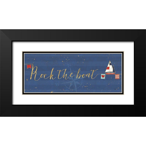 Underlined Nautical VII Black Modern Wood Framed Art Print with Double Matting by Charron, Veronique