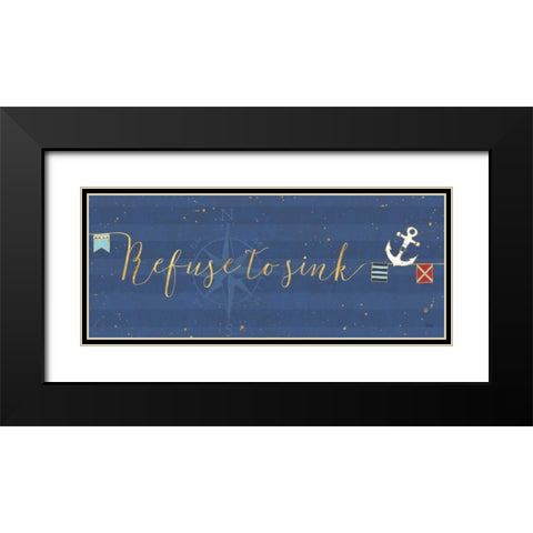 Underlined Nautical VIII Black Modern Wood Framed Art Print with Double Matting by Charron, Veronique