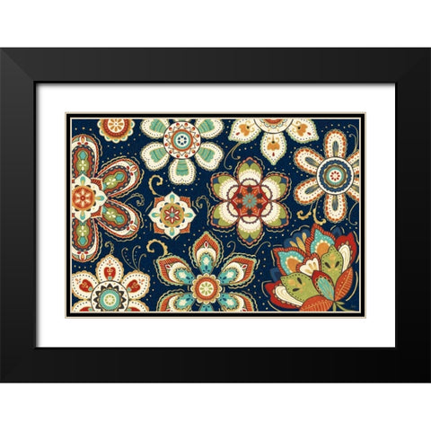 La Vida Loca I Blue Black Modern Wood Framed Art Print with Double Matting by Charron, Veronique