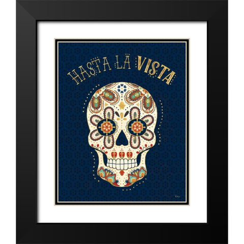 La Vida Loca V Blue Black Modern Wood Framed Art Print with Double Matting by Charron, Veronique