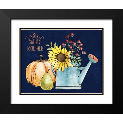 October Garden I Blue Black Modern Wood Framed Art Print with Double Matting by Grove, Beth