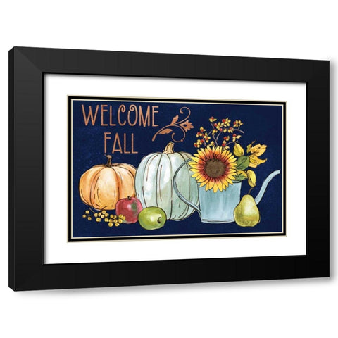 October Garden XIII Blue Black Modern Wood Framed Art Print with Double Matting by Grove, Beth